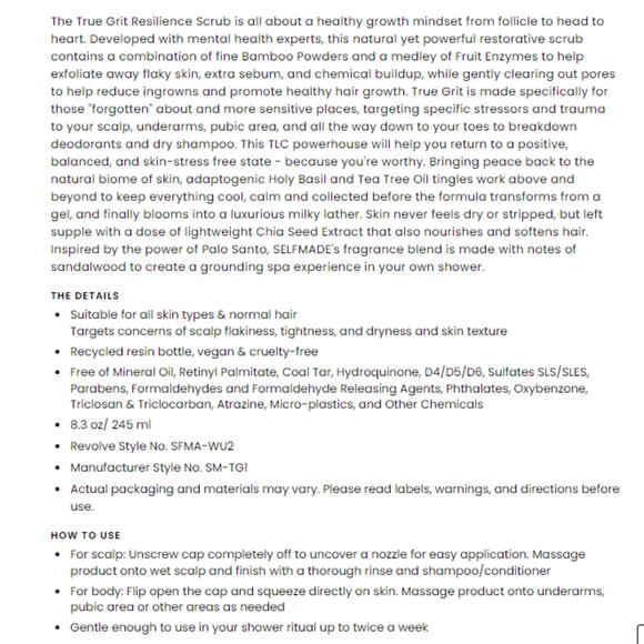 SELFMADE True Grit Resilience Scrub New In Packaging - Picture 2 of 3